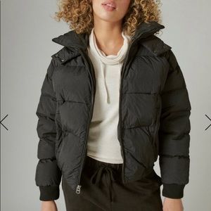 Brand New Lucky Brand Black Cropped Puffer Jacket